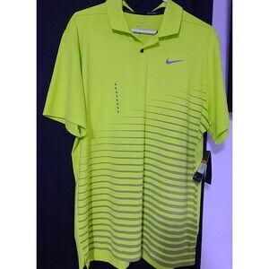 Nike Dri-FIT golf polo shirt in a fluorescent green/lime with gray horizon Sz L